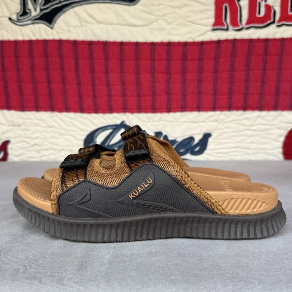 Size 10.5 - KuaiLu Mens Orthotic Sandals Athletic Thick Cushion Recovery Slides